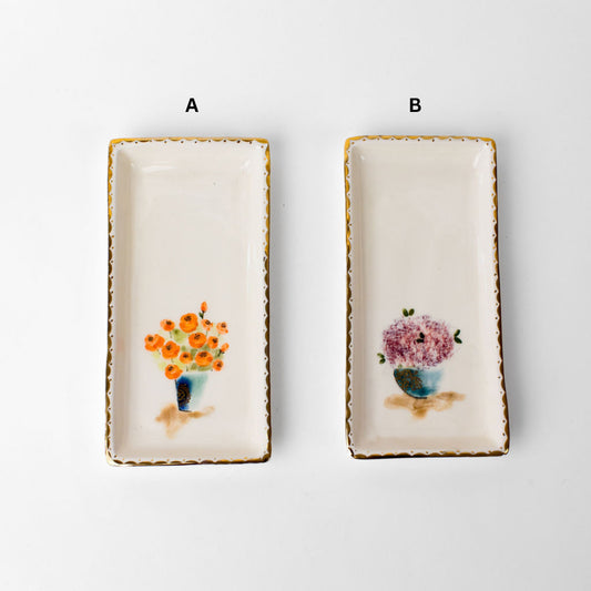 Rectangle Hand Drawn Floral Plates