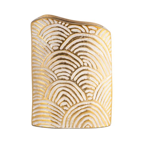 Gold And White scale Ceramic Vase