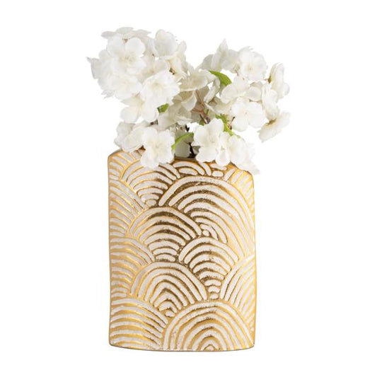 Gold And White scale Ceramic Vase