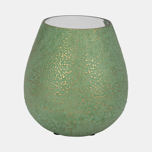 Round Green Glass Vase