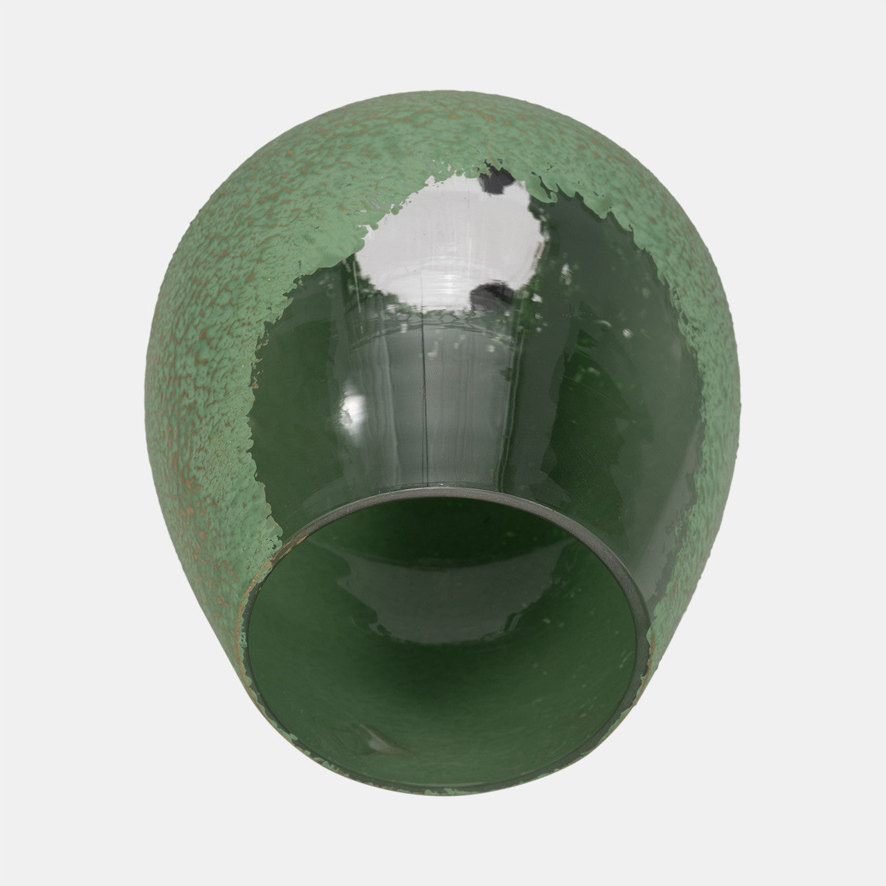 Round Green Glass Vase