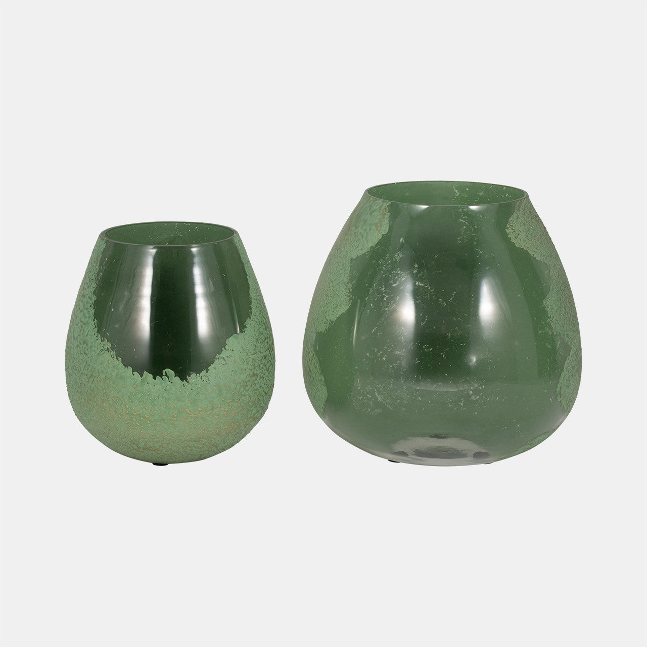 Round Green Glass Vase