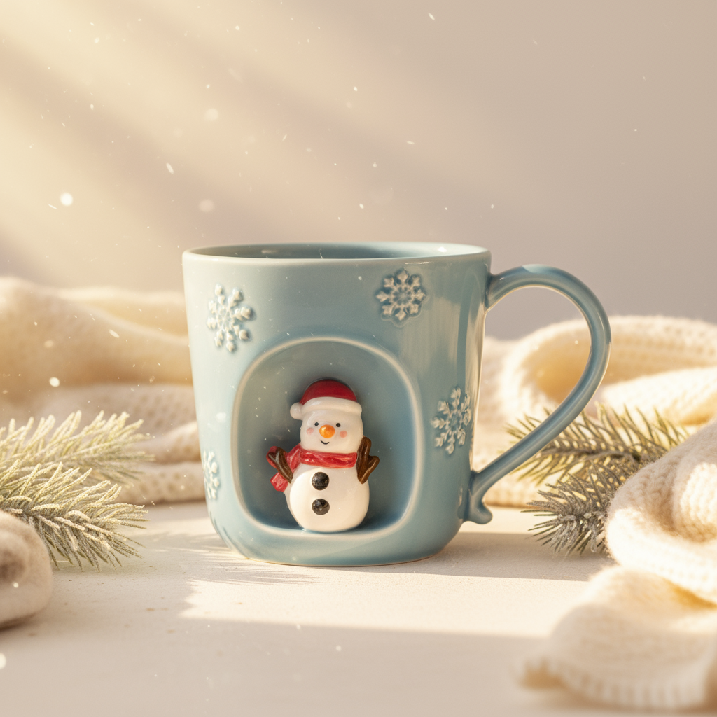 Snowflake Mug with Snowman