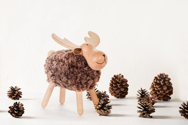 Brown Woolly Moose Decor