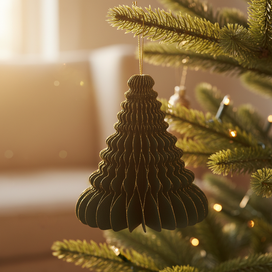 Green Pleat Fancy Tree Ornament