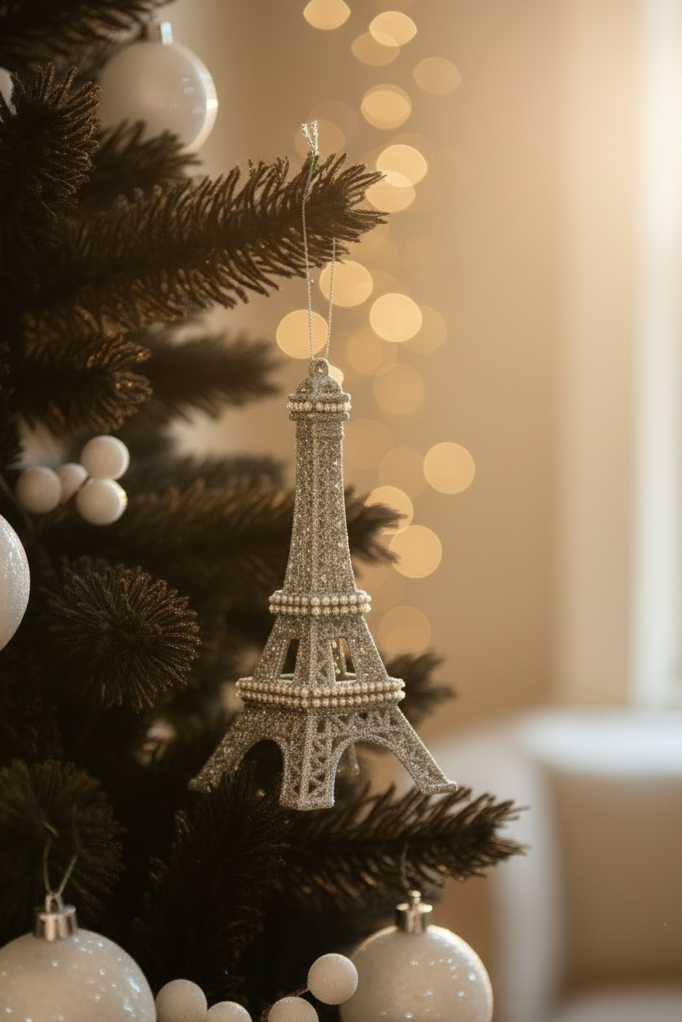 Rose gold Eiffel Tower Ornament