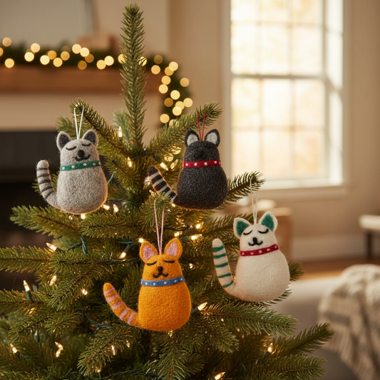 Wool Cat Ornaments