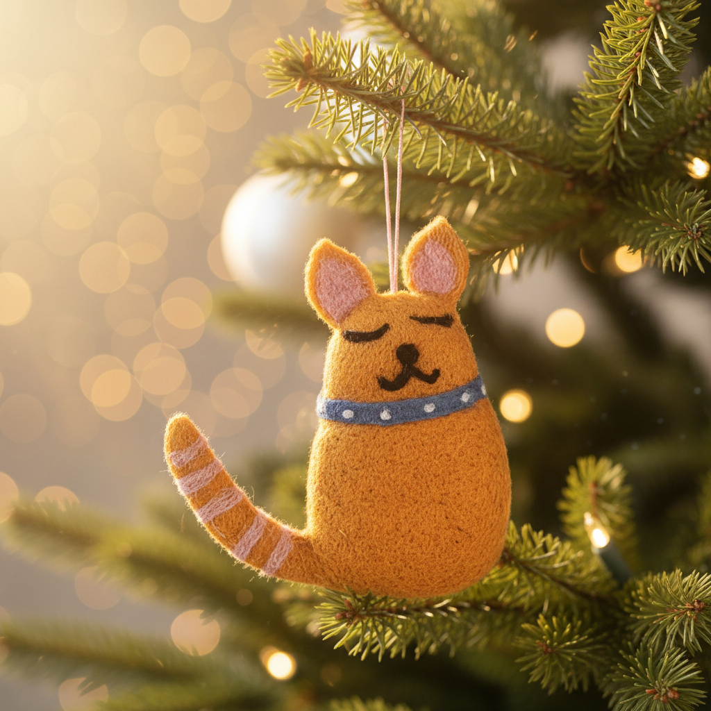 Wool Cat Ornaments