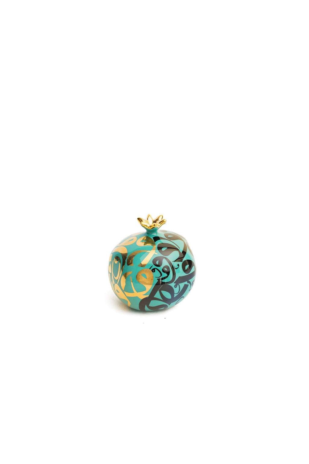 Turquoise, Black And Gold  "V" Pomegranate