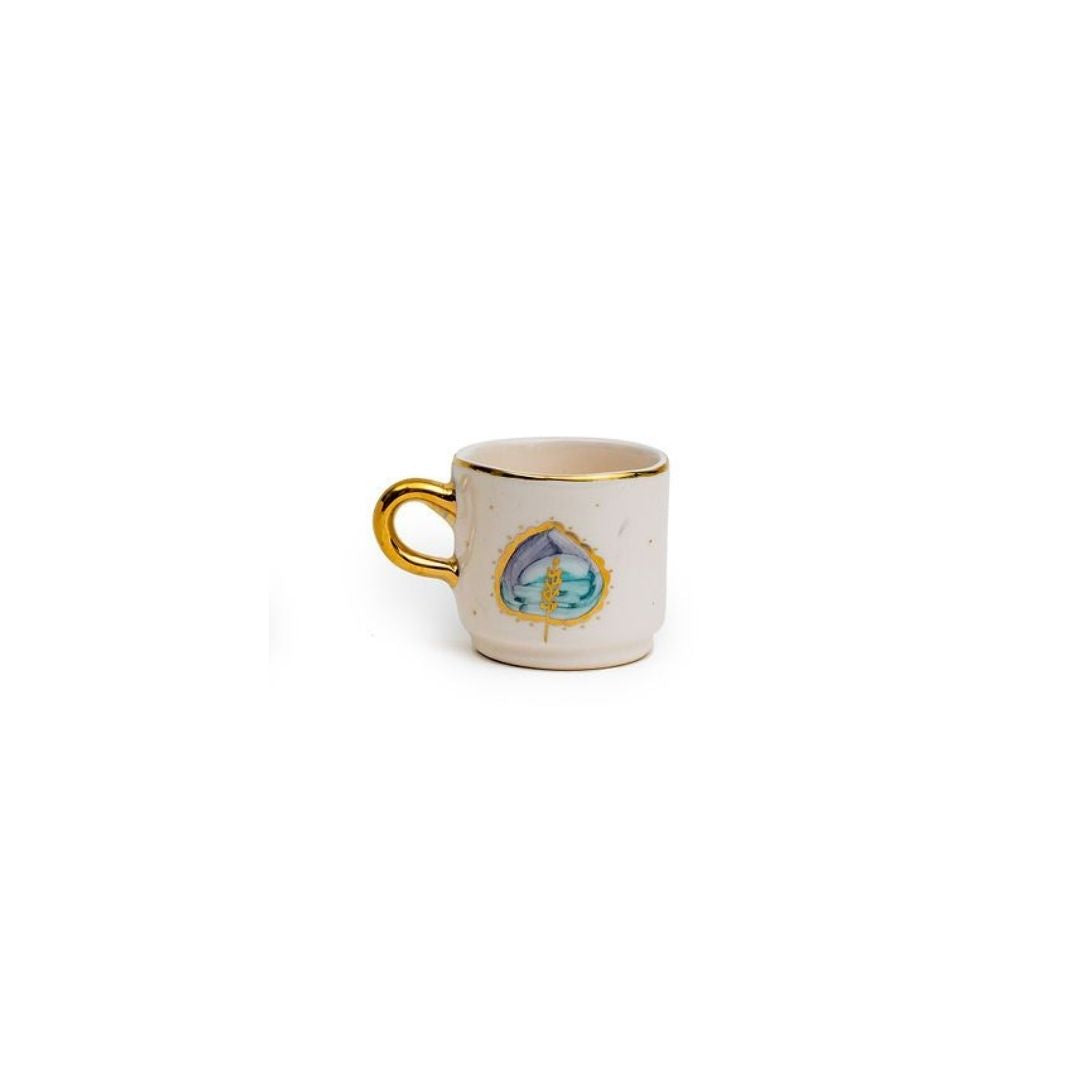 Hand-Drawn Espresso Shot Glass | Floral Design