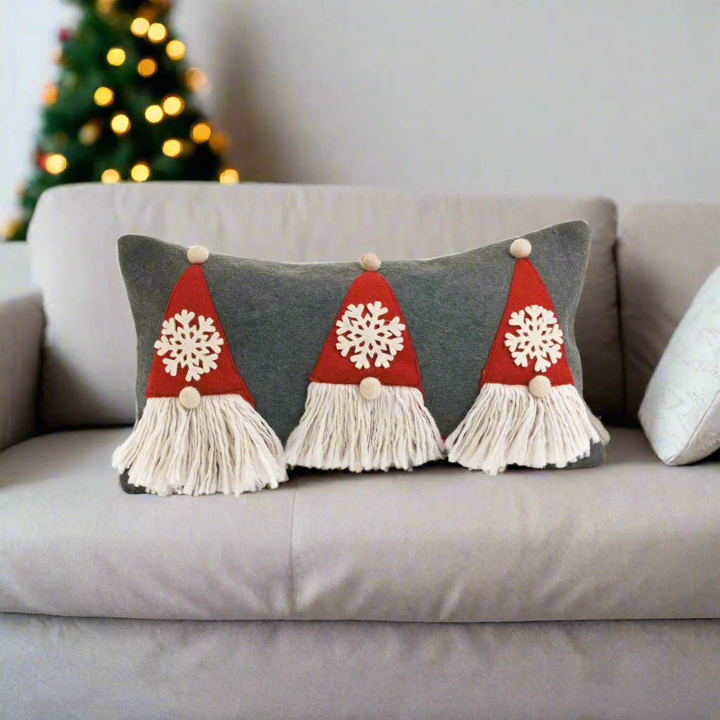 Grey and Red Santa Cushions