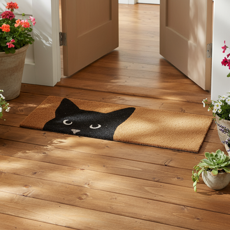 Peeking Cat Small Doormat