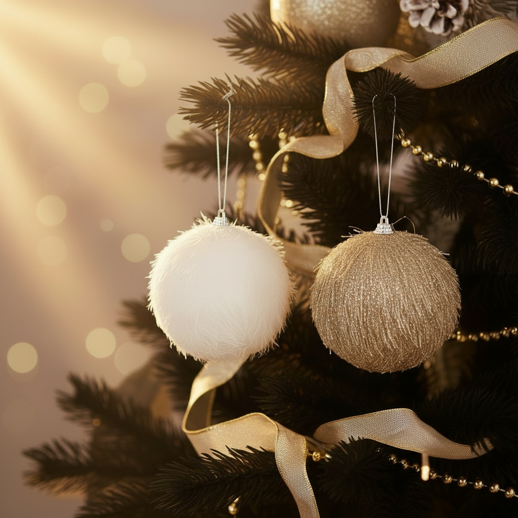 Furry Christmas Ball Ornaments