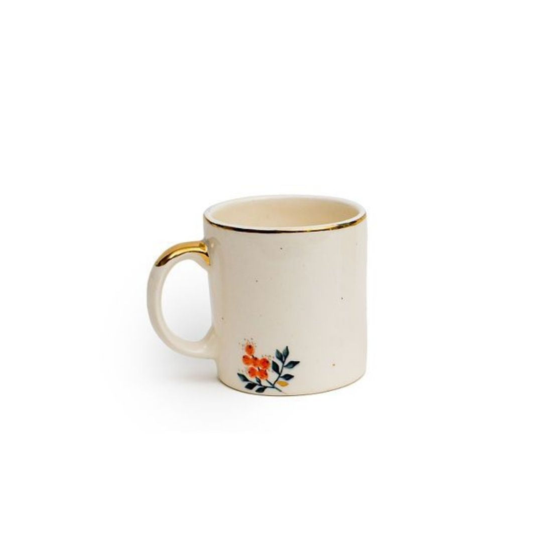 Hand-Drawn Ceramic Mug | Minimal Floral Design