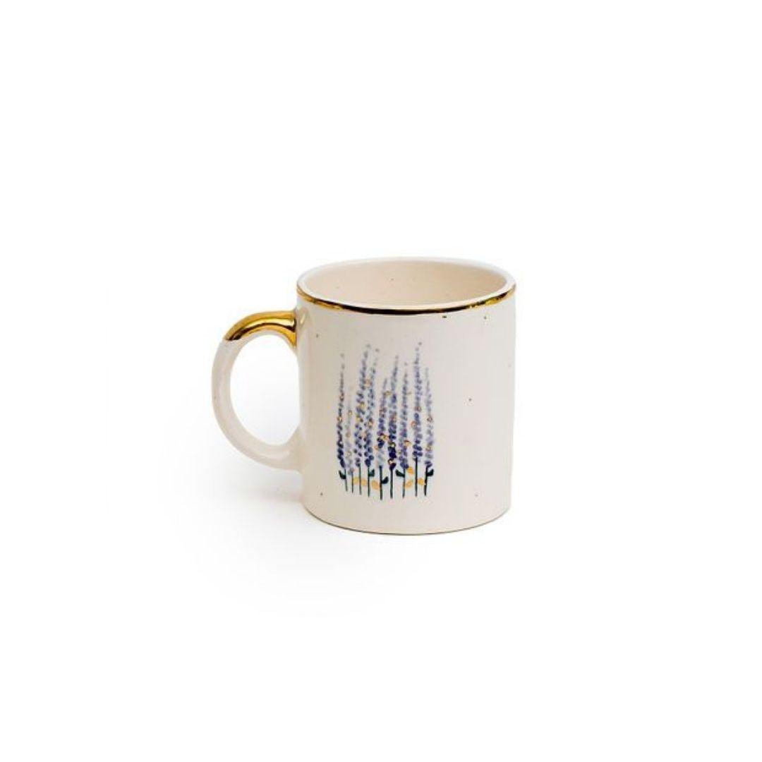 Hand-Drawn Ceramic Mug | Minimal Floral Design