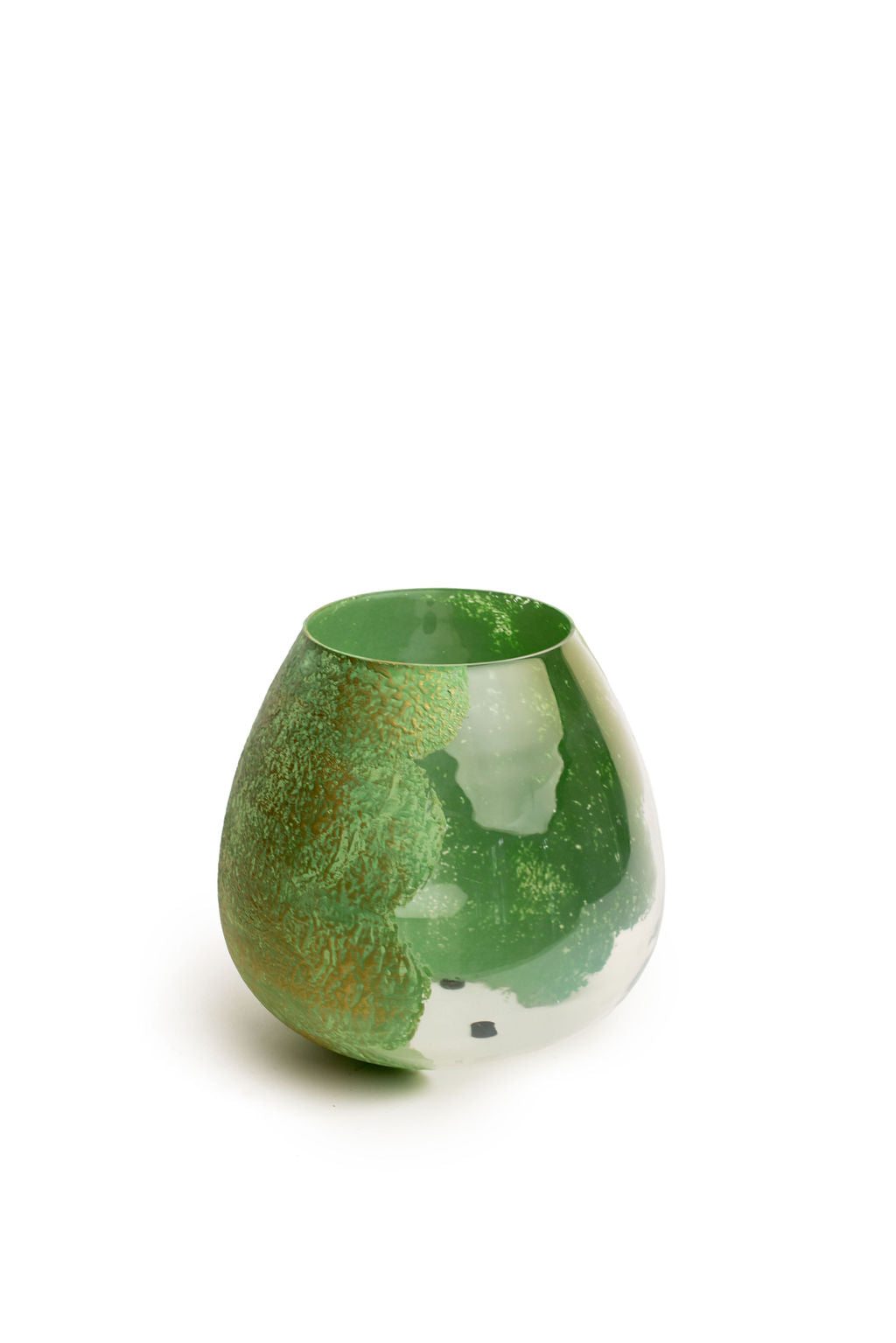 Round Green Glass Vase