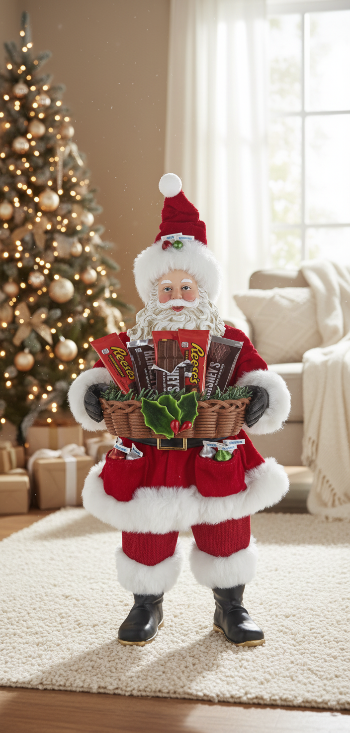 Hershey’s Santa with Basket Tablepiece