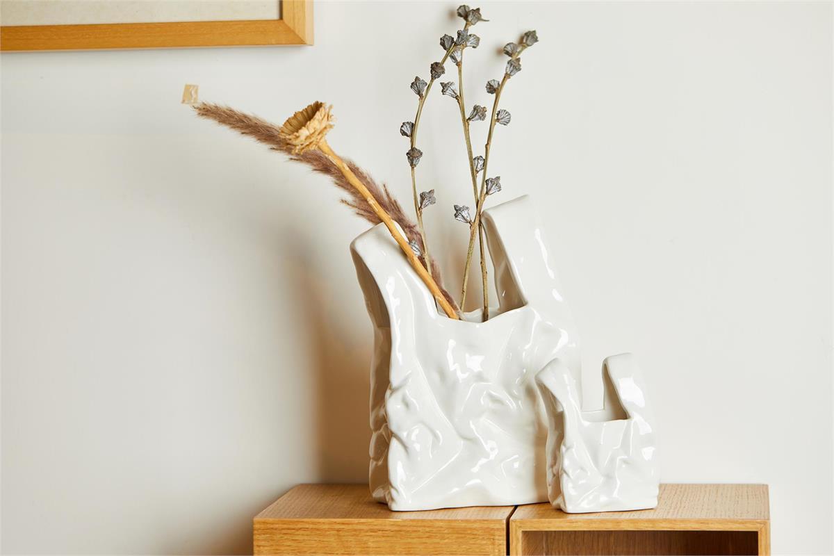 Ceramic Shopping Bag Vase