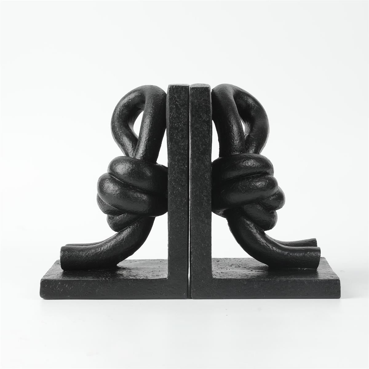 Knot Bookends , Black, Set Of 2