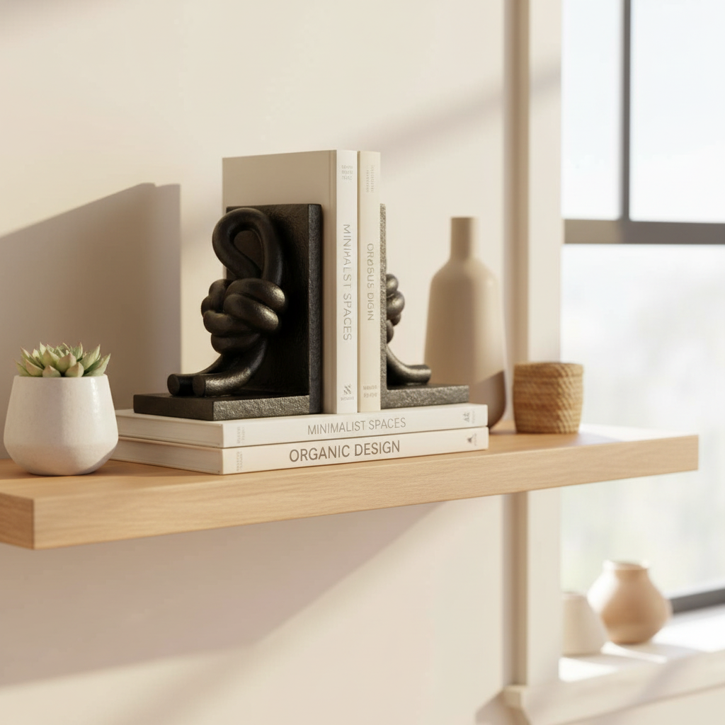 Knot Bookends , Black, Set Of 2