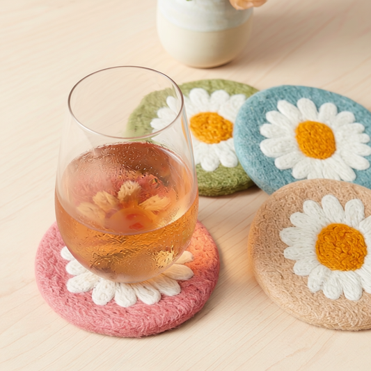 Daisy Felt Coaster Set Of 4