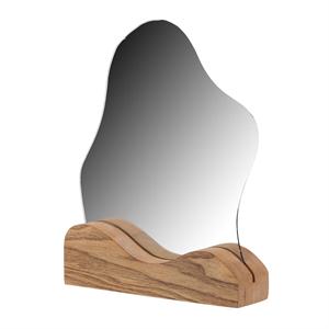 Cloud Table Mirror, Wood Base