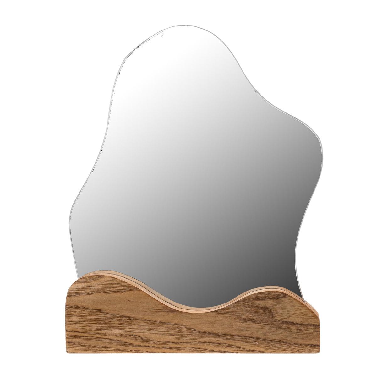 Cloud Table Mirror, Wood Base