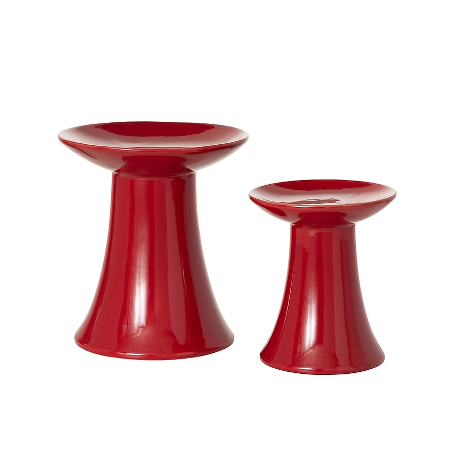 Red Tall Candle Holder - Set of 2