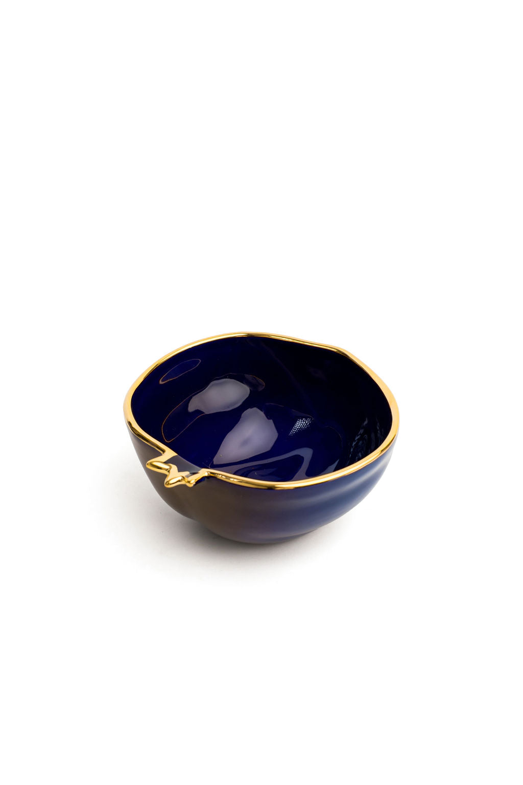 Gold Edge Colorful Ceramic Pomegranate Bowl