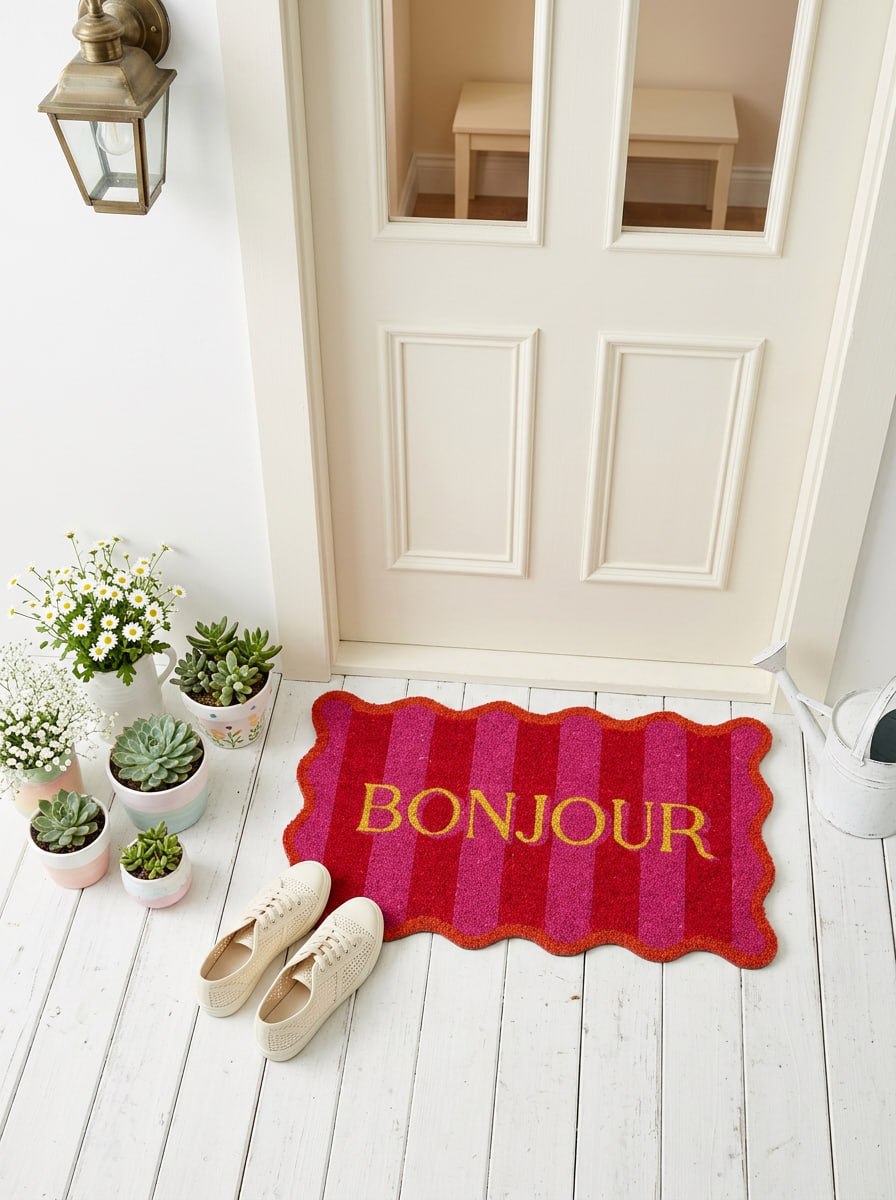 Bonjour Pink & Red Striped