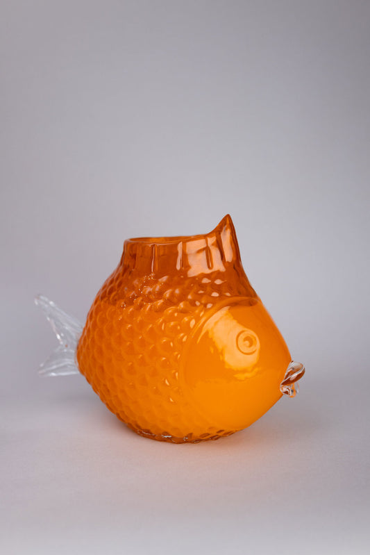 Orange Gold Fish Bowl/Vase