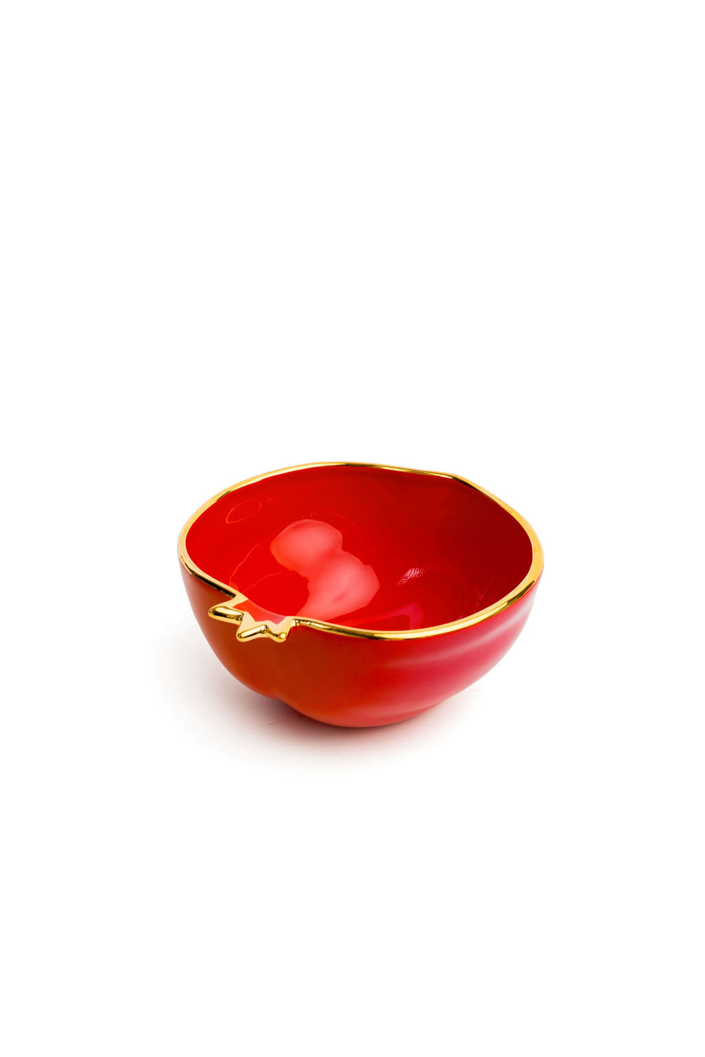 Gold Edge Colorful Ceramic Pomegranate Bowl