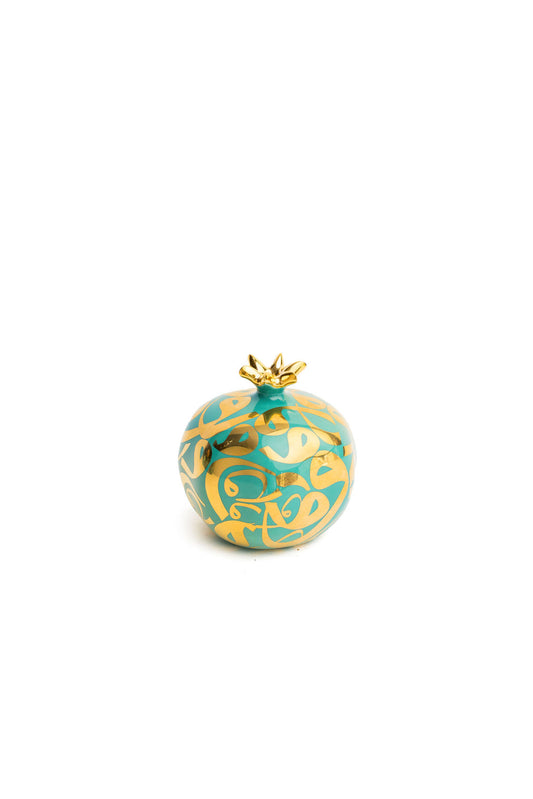 Turquoise And Gold "V" Pomegranate