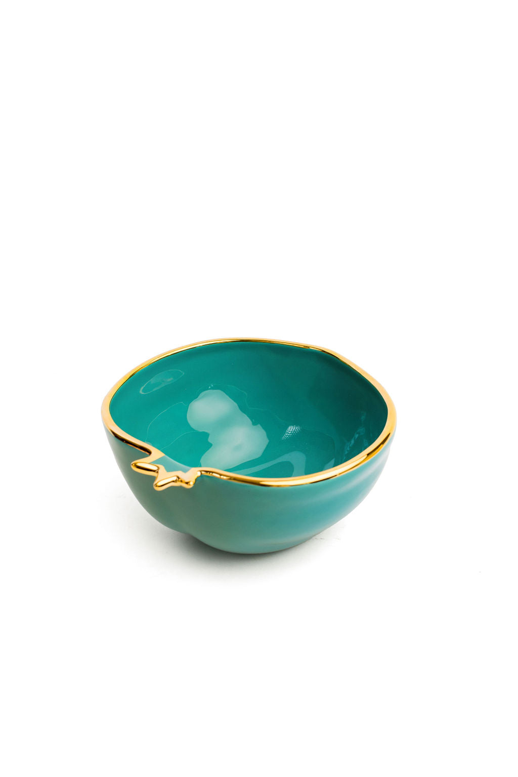 Gold Edge Colorful Ceramic Pomegranate Bowl