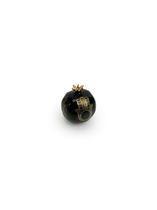 Ceramic Black And Gold Hand Pomegranate
