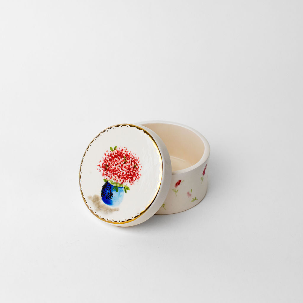 Small 4" Round Canister | Floral Design