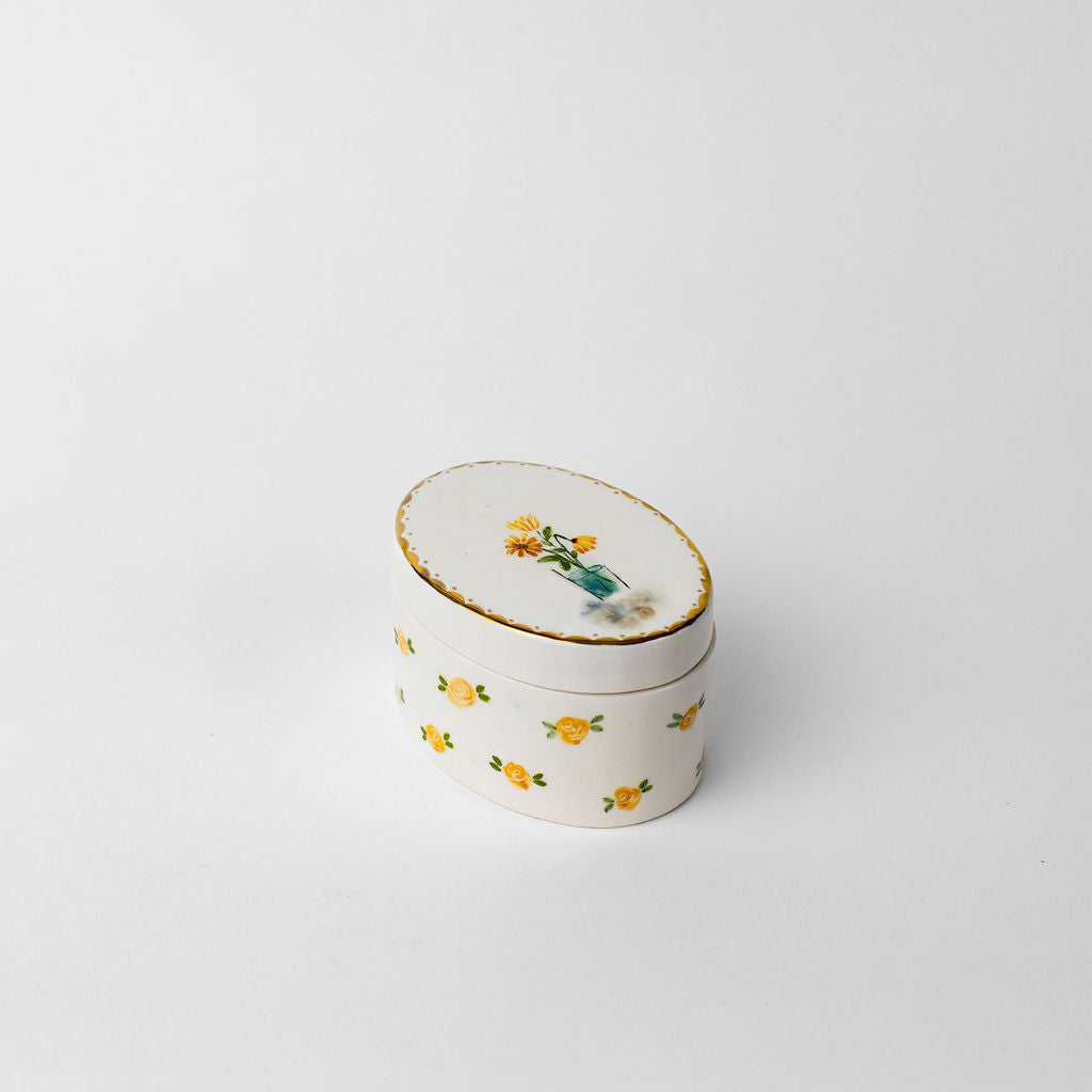 Small 3" Oval Canister | Floral Design