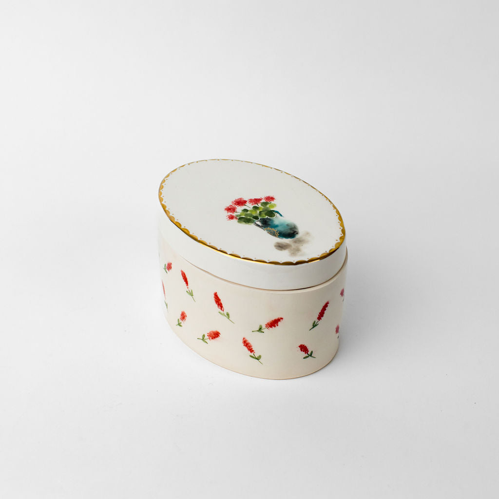 Large 4.5" Oval Canister | Floral Design