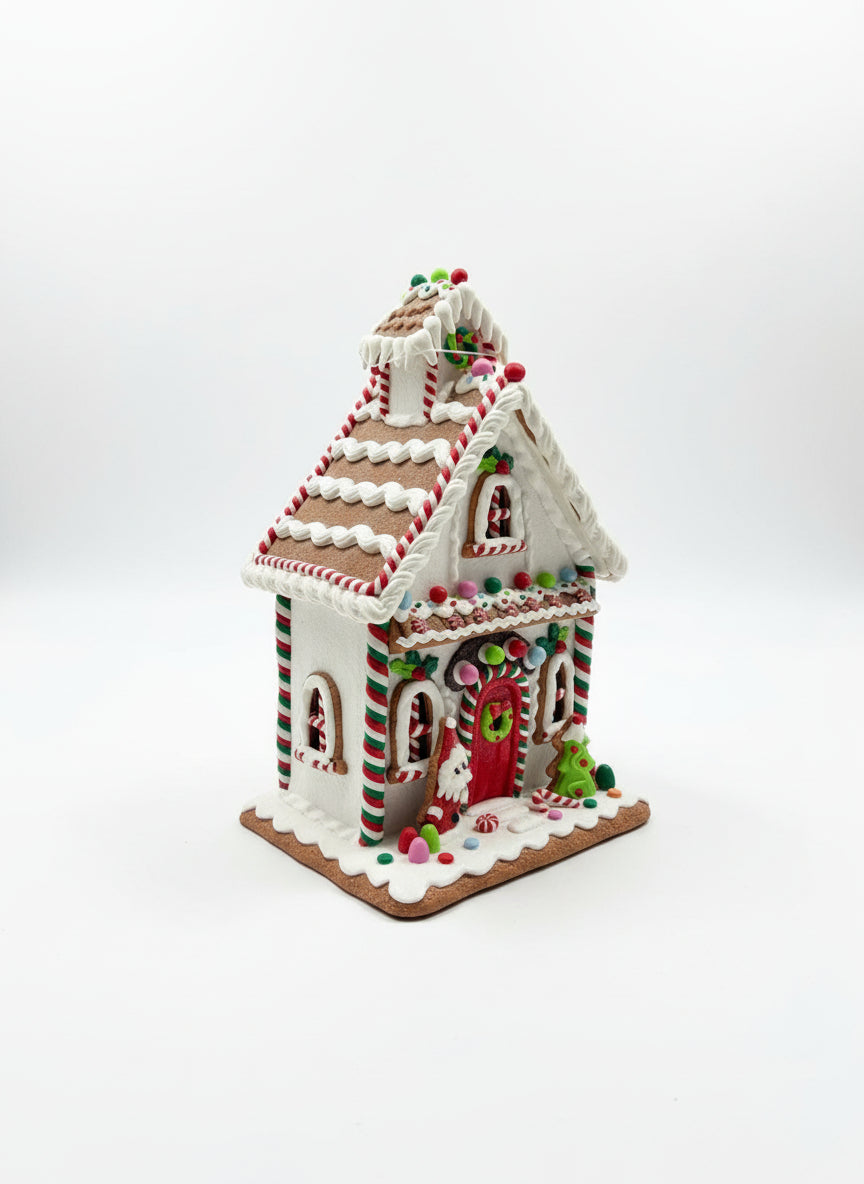 Gingerbread House with Santa Table Piece