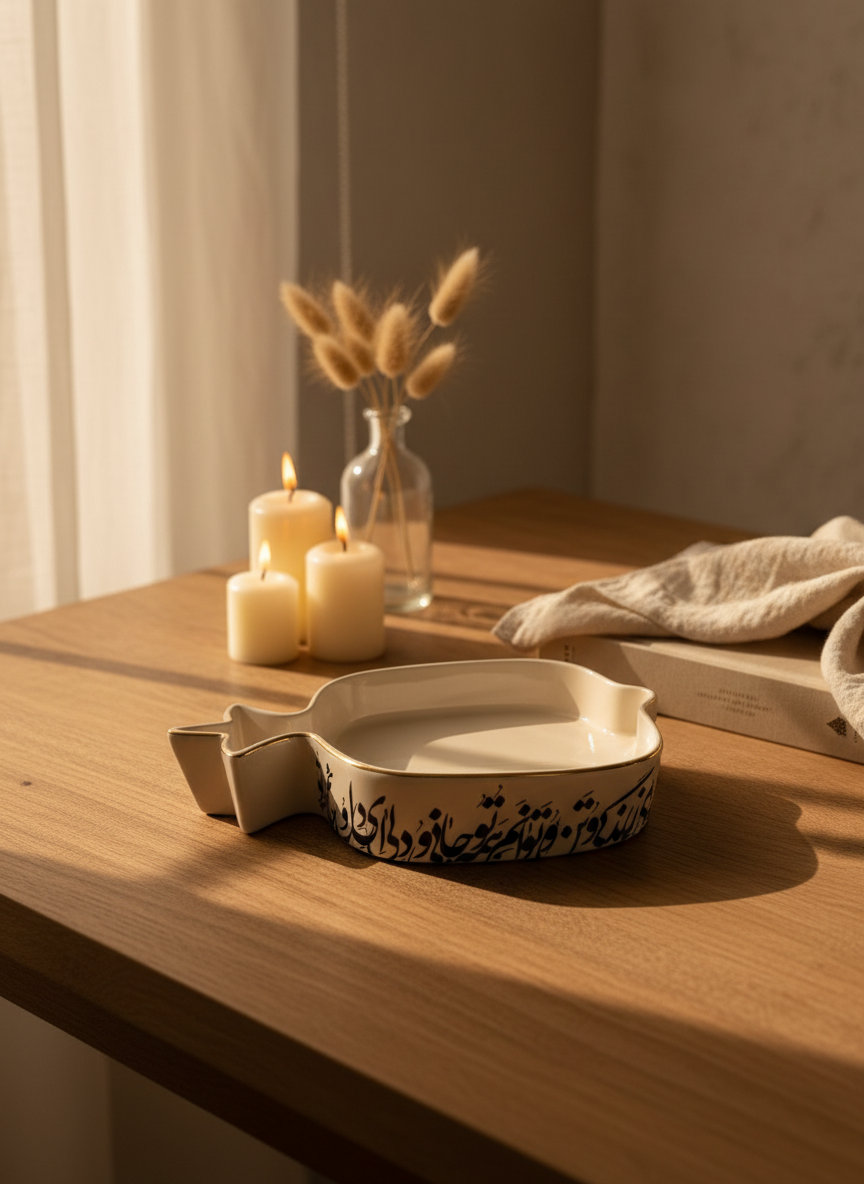 Black and White Pomegranate Bowl - Large 10"