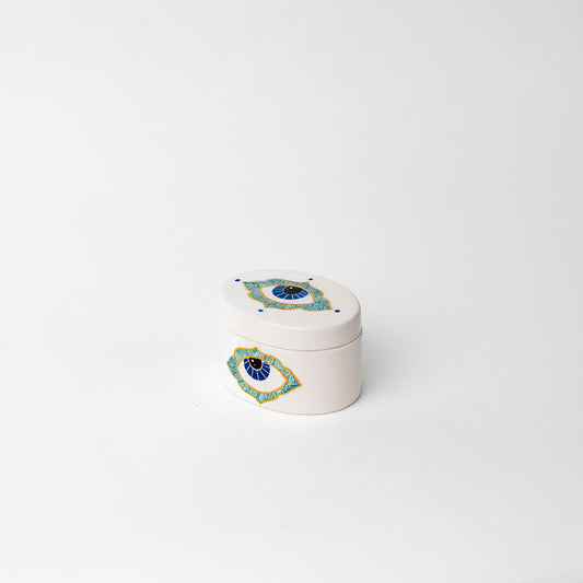 Small Oval Blue Eye Canister