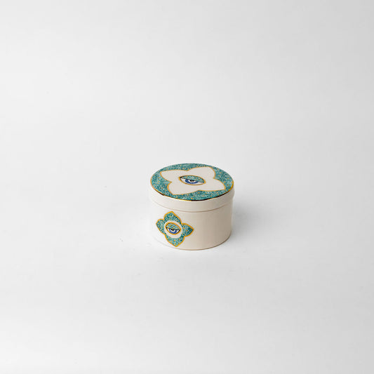 Small 4" Round Ceramic Canister | Blue Eye Design