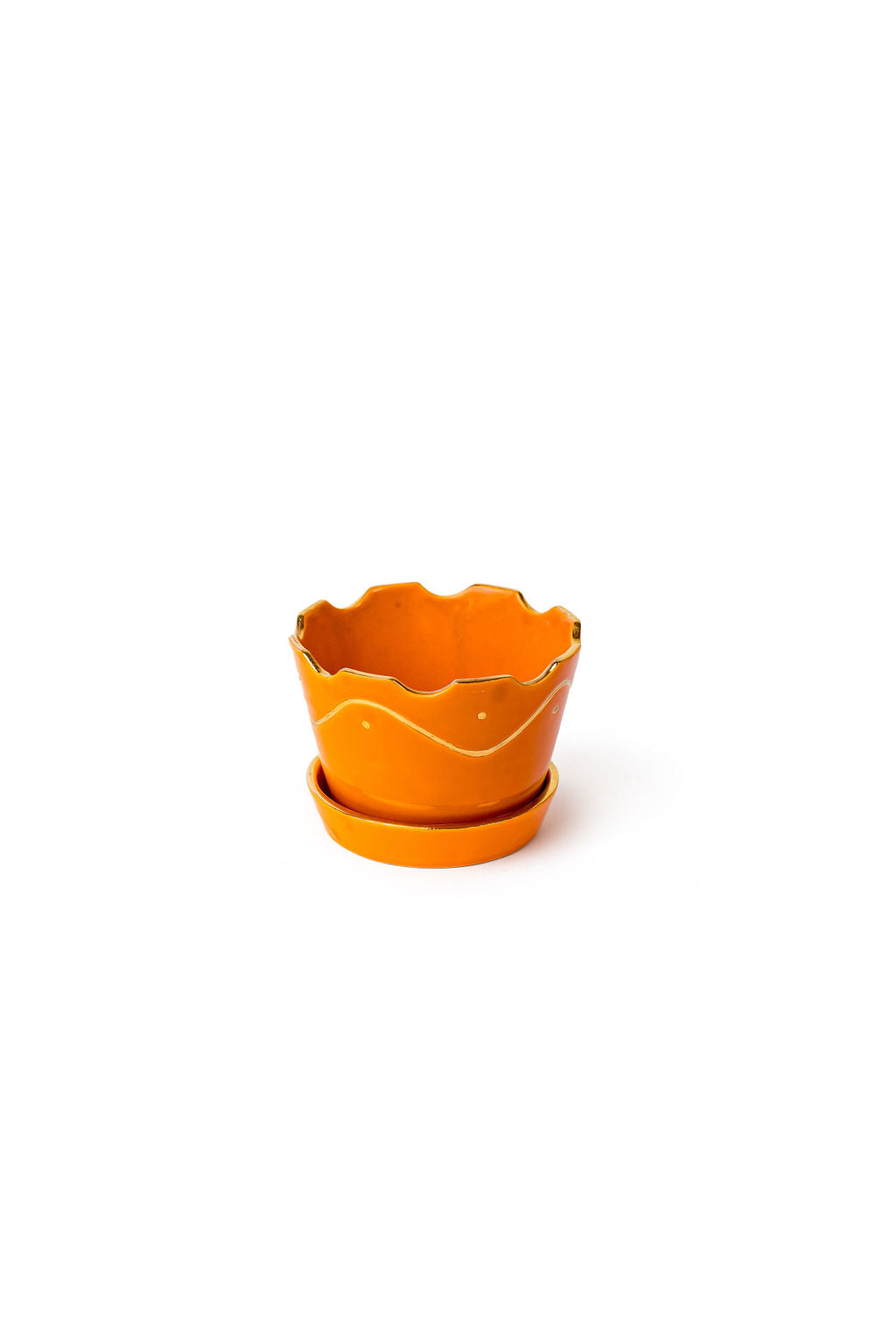 Orange Ceramic Planter