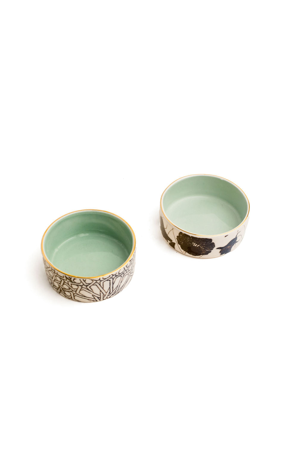 Black And White Aqua Mini Bowls