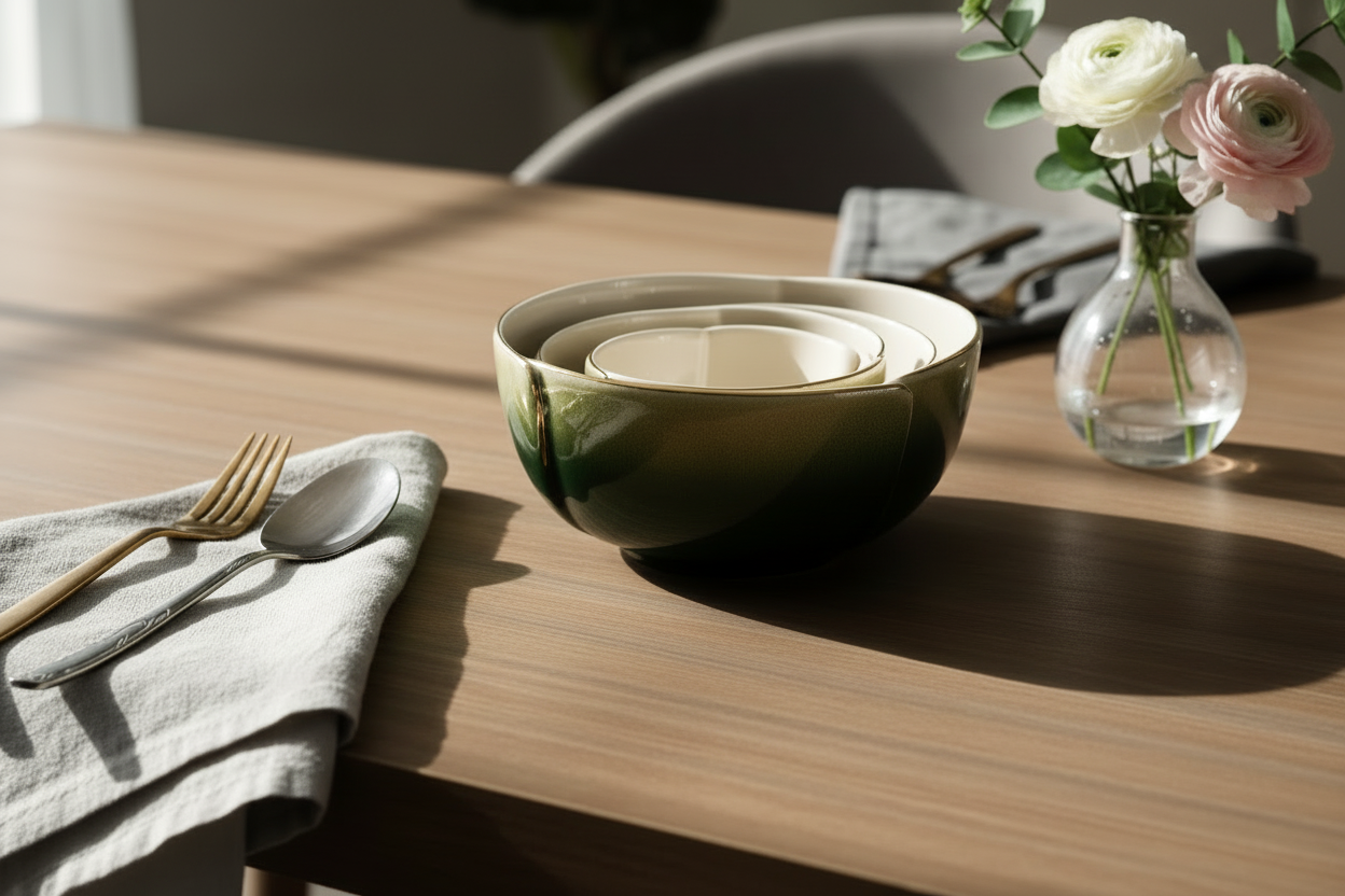 Hunter Green Tulip Bowls