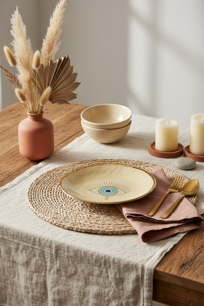 18K Gold Plated Evil Eye Plate