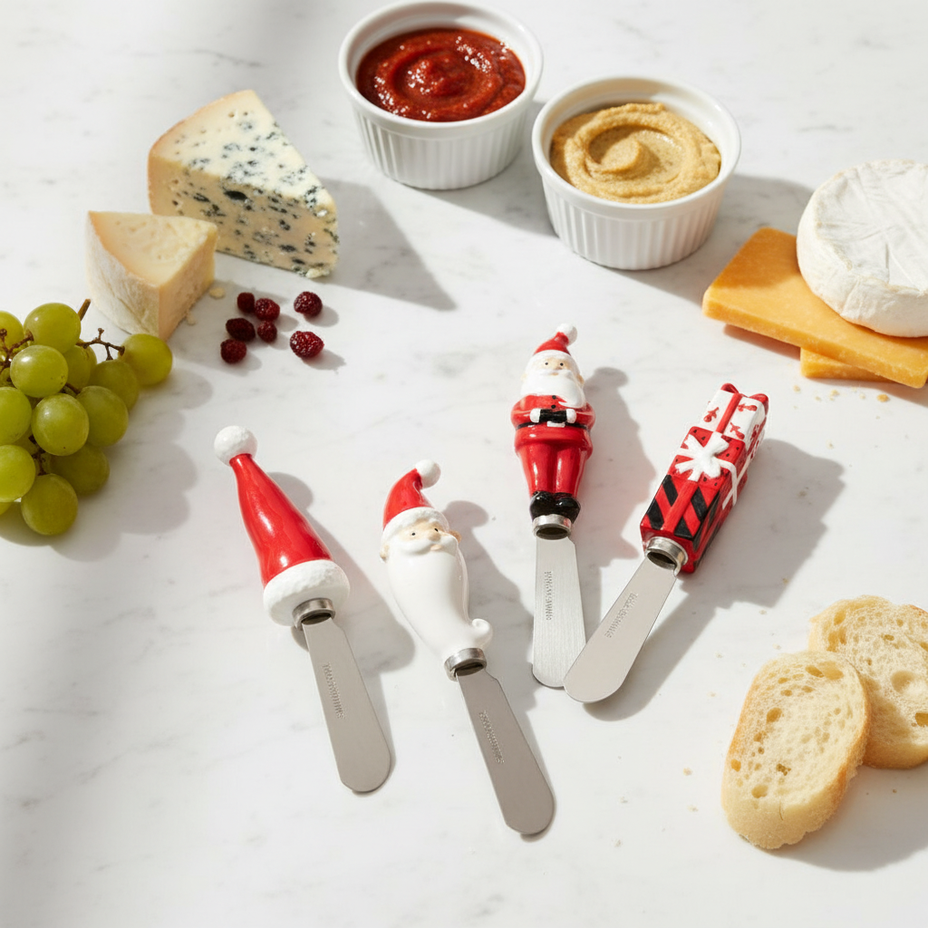 Red Santa Spreader Knife | Set of 4