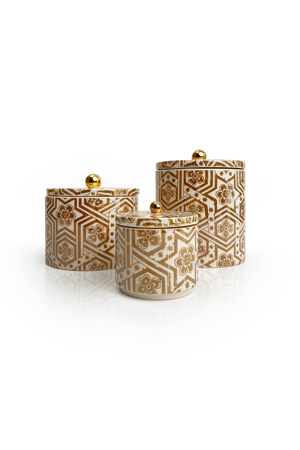 White And Gold Raastin Canister