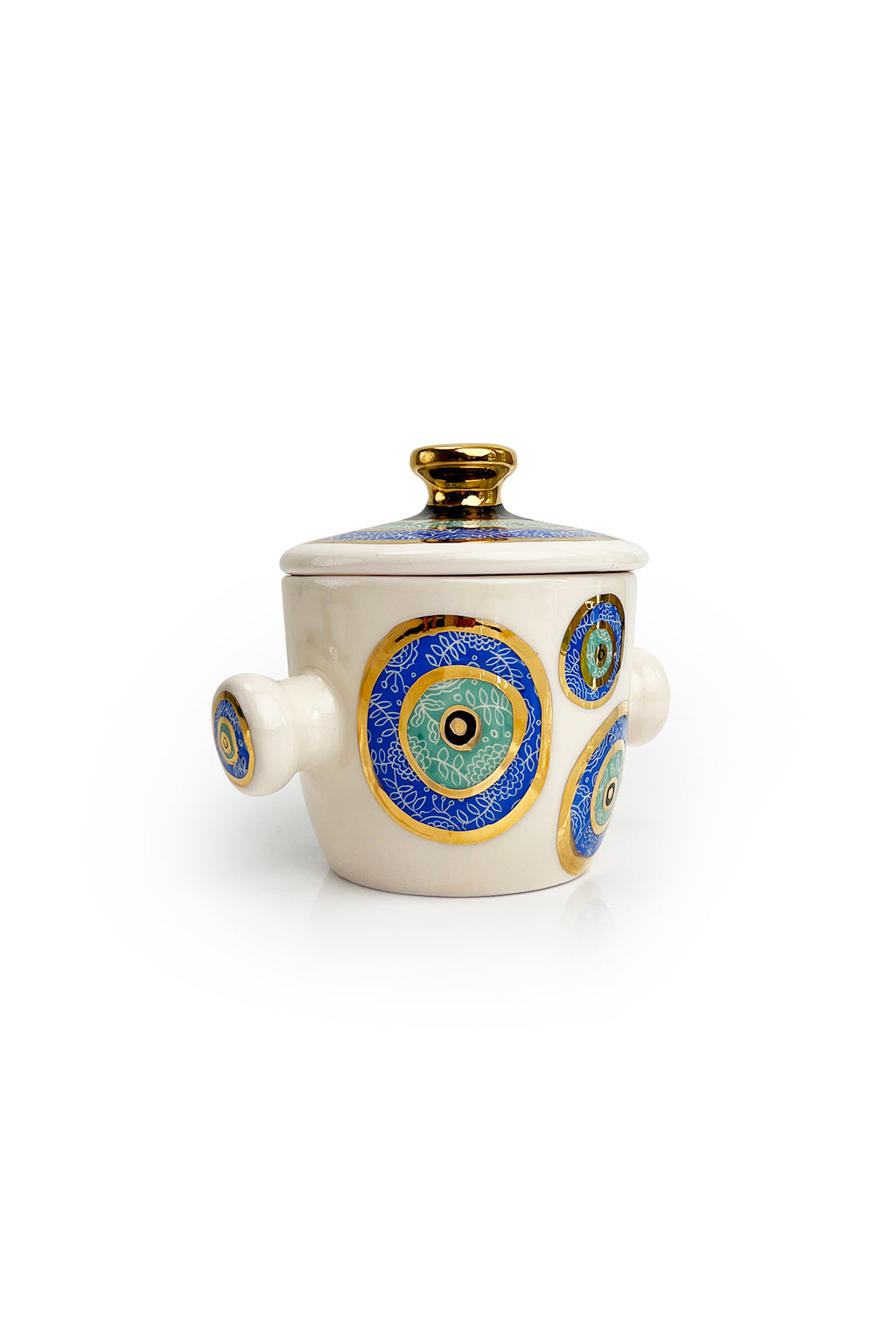 Evil Eye Canister With Gold Lid