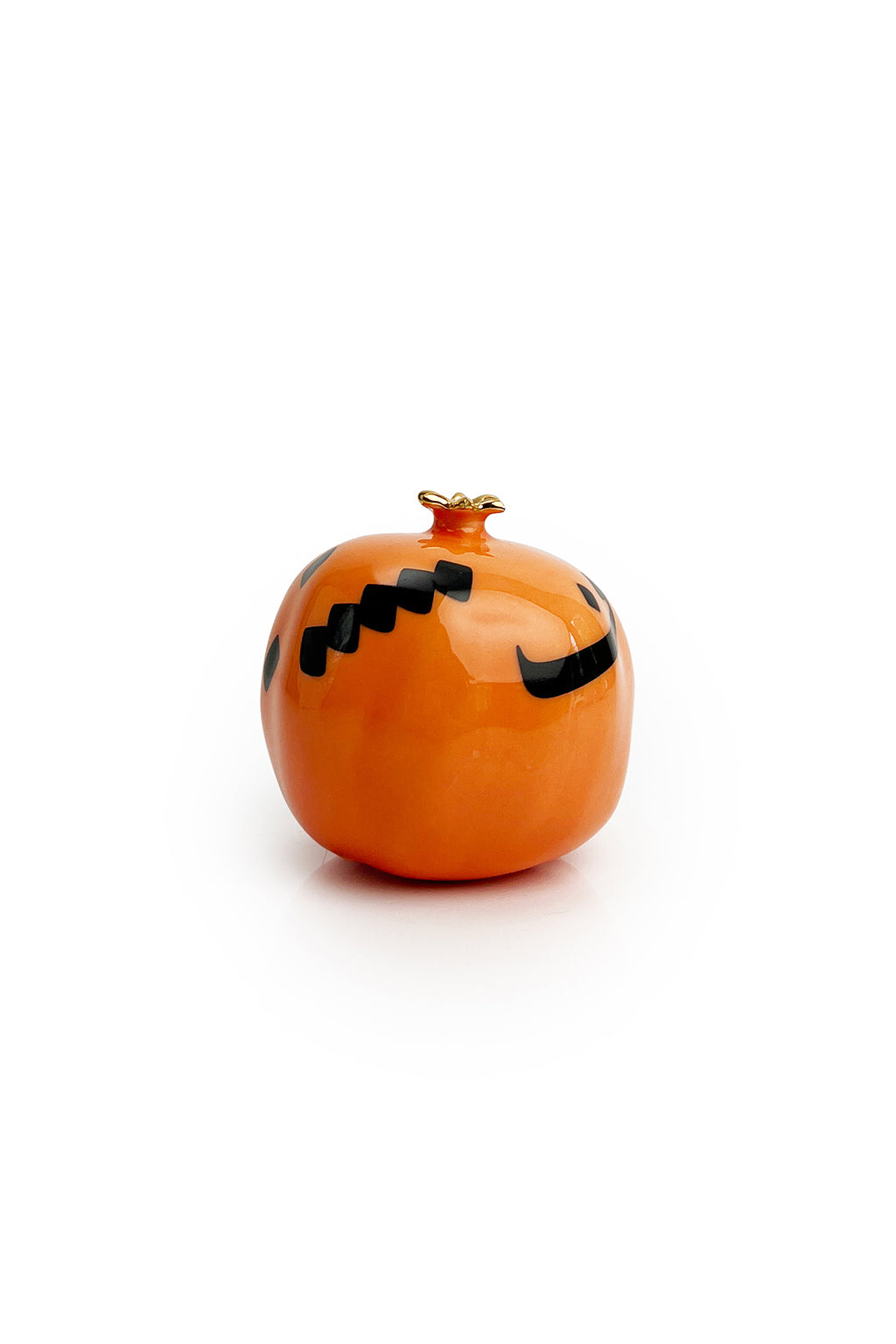 Orange Ceramic Pomegranate With Black Farsi Letters